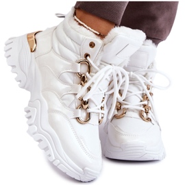 Isolierte Sportstiefel für Damen mit Schnürung Trappers White Bastini weiß