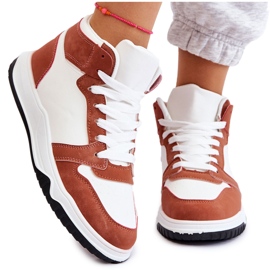 BM Hohe Damen Sportschuhe Sneakers White Camel Rumor weiß braun