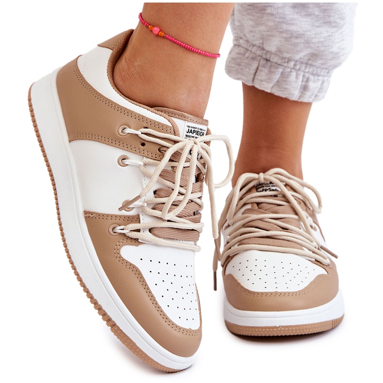 BM Classic Double Lace-up Sneaker für Damen Weiß-Beige Jella