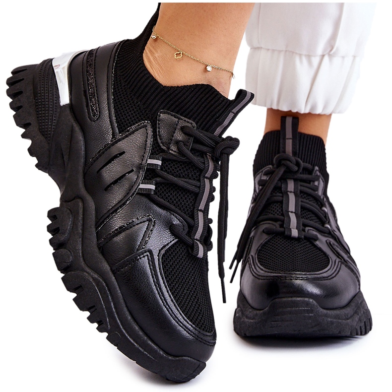 BM Damen Socken Slip-On Sportschuhe Schwarz Berna