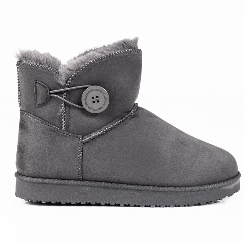 Warme Damen-Schneestiefel Shelovet grau mit Knopf