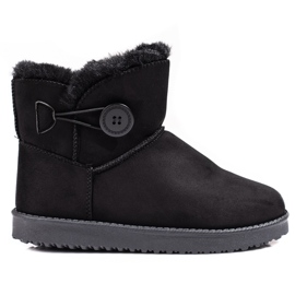 Warmer Damen-Schneestiefel Shelovet schwarz mit Knopf