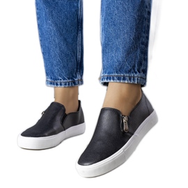 Schwarze Sneakers aus Kunstleder von Denain