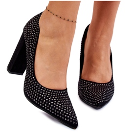 Wildlederpumps mit Ziernieten Black Dories schwarz