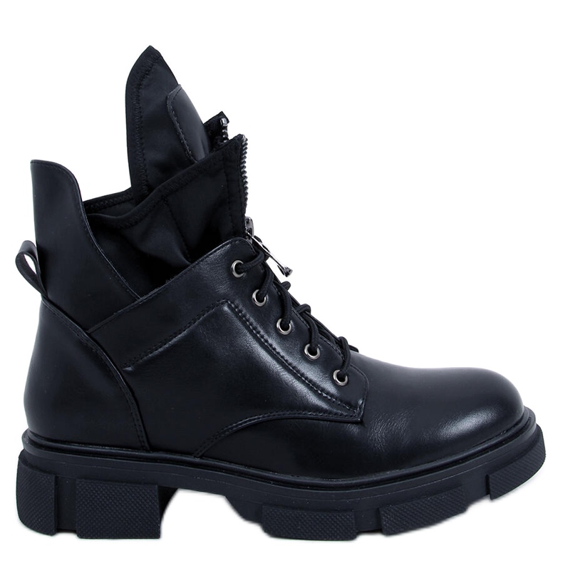 BM Damen-Schnürstiefel Wilde Schwarz