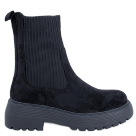PA1 Winters Schwarze elastische Stiefeletten