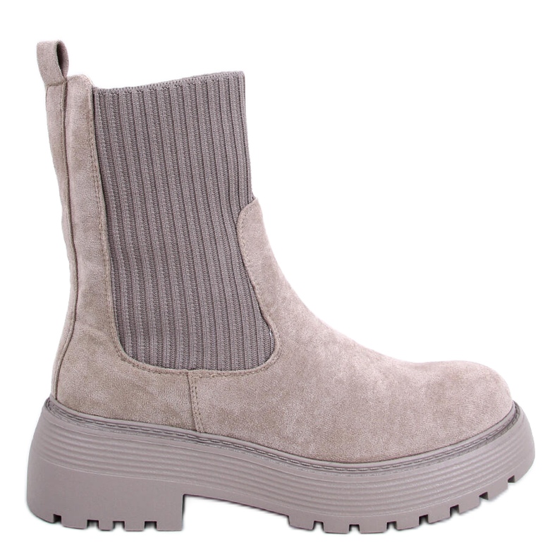 PA1 Winters Khakifarbene, elastische Stiefeletten grau