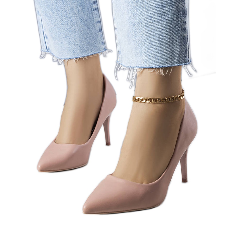 PA1 Rosa matte Raphael-Absätze beige