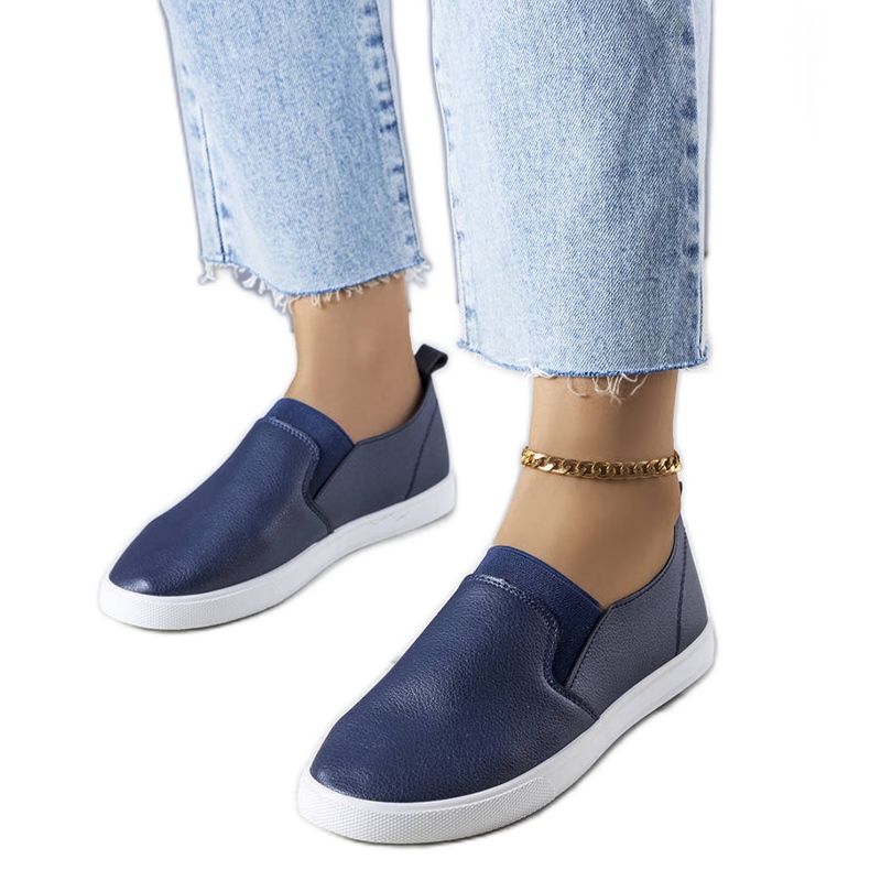 Marineblaue Sneakers aus Kunstleder von Leroy