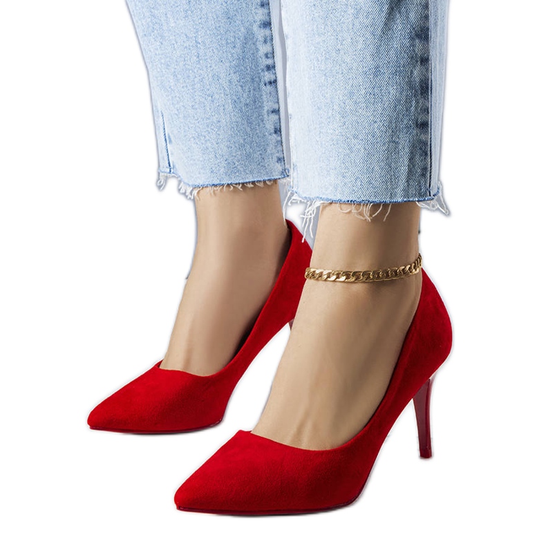 PA1 Alayah rote Pumps aus Öko-Wildleder