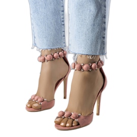 Rosa Sandaletten mit hohem Absatz von Yara