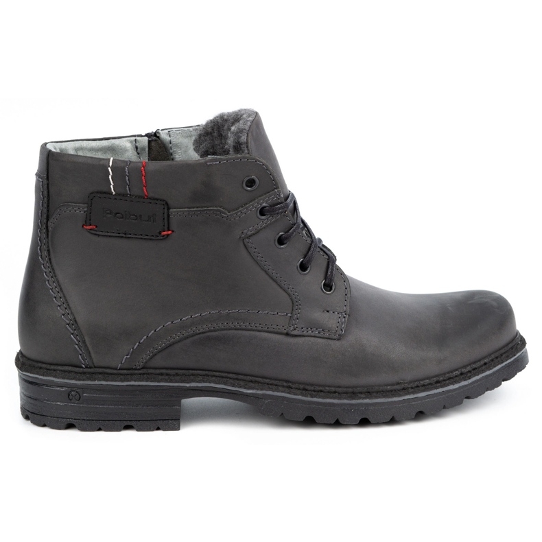 Polbut Herren Winter Lederstiefel J35S grau