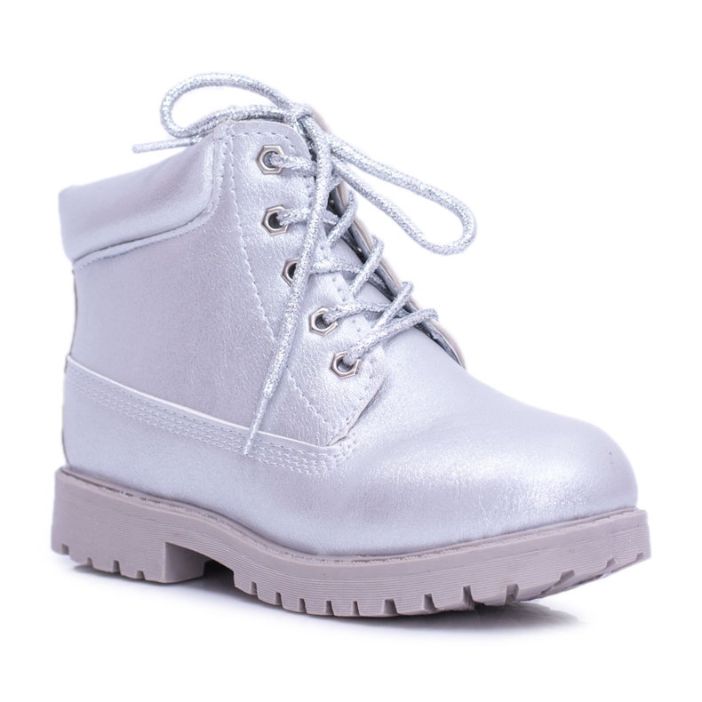 PA1 Silberne isolierte Trappers Dexter Stiefel für Kinder silber- silber-