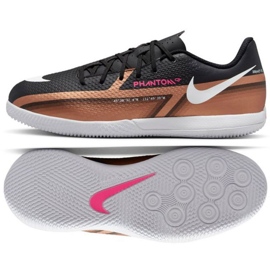 Nike Phantom GT2 Academy Qatar Ic Jr DR6059 810 Fußballschuhe braun schwarz schwarz