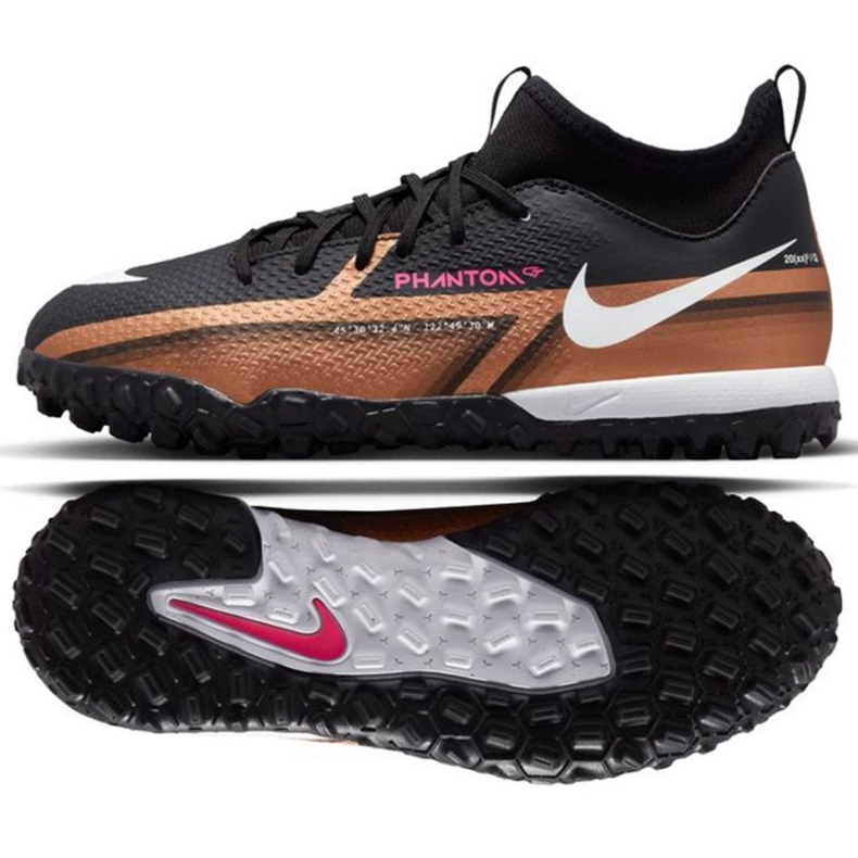 Nike Phantom GT2 Academy Qatar Dynamic Fit Tf Jr DR6061 810 Fußballschuhe braun schwarz beige und braun