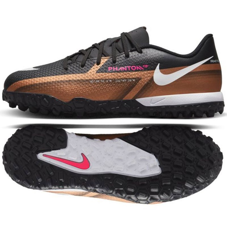 Nike Phantom GT2 Academy Qatar Tf Jr DR6062 810 Fußballschuhe braun schwarz beige und braun