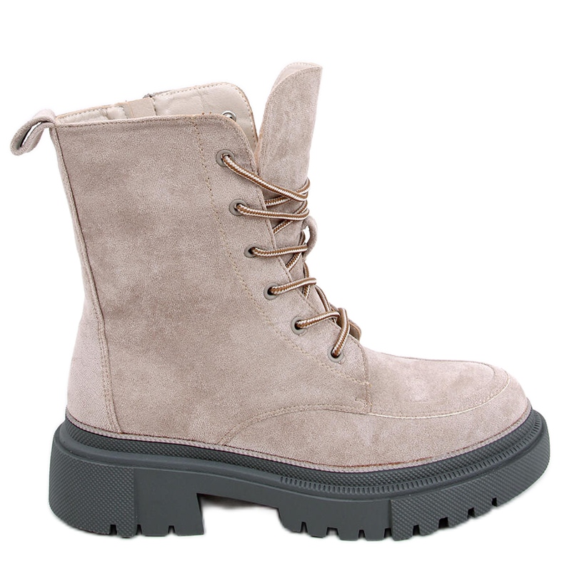 Roisin Khaki Wildleder-Schnürstiefel beige