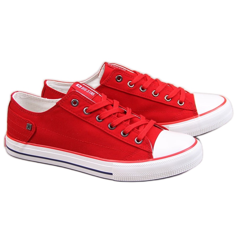 Rote niedrige Herren-Sneaker Big Star DD174274