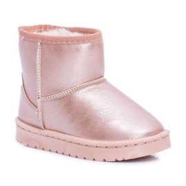 FRROCK Warme Champagner-Schneestiefel für Kinder Scooby rosa golden