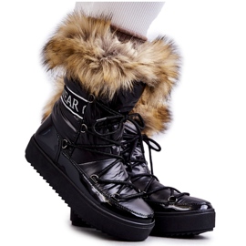 FM1 Schneestiefel zum Schnüren für Damen Schwarz Santero