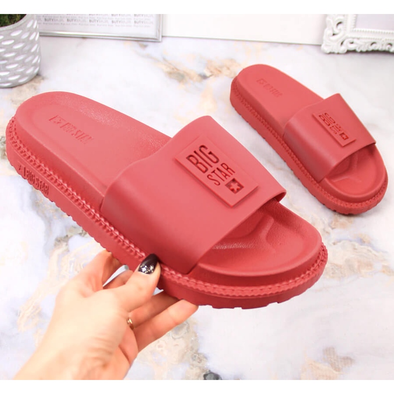 Damen-Plateau-Slipper rot Big Star LL274430