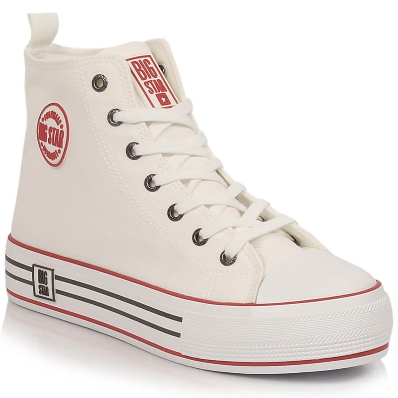 Damen-High-Top-Sneaker auf der Plattform weiß Big Star LL274185