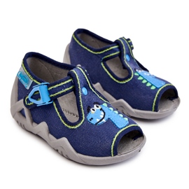 BEFADO S.A. Kinder Sandalen Hausschuhe Befado Dinosaurier 217P116 Marineblau