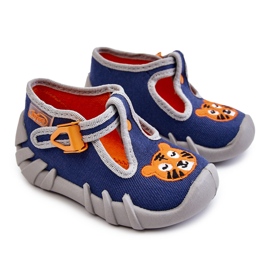 BEFADO S.A. Schuhe Hausschuhe Befado Tiger 110P462 Navy marineblau