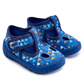 BEFADO S.A. Schuhe Hausschuhe Befado Dreiecke 533P023 Blau