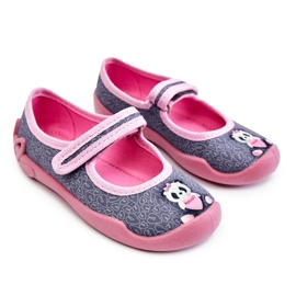 BEFADO S.A. Kinderhausschuhe Befado Panda 114X506 Grau-Rosa