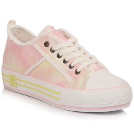 Damen-Turnschuhe auf der Plattform Tie Dye Big Star LL274174 rosa
