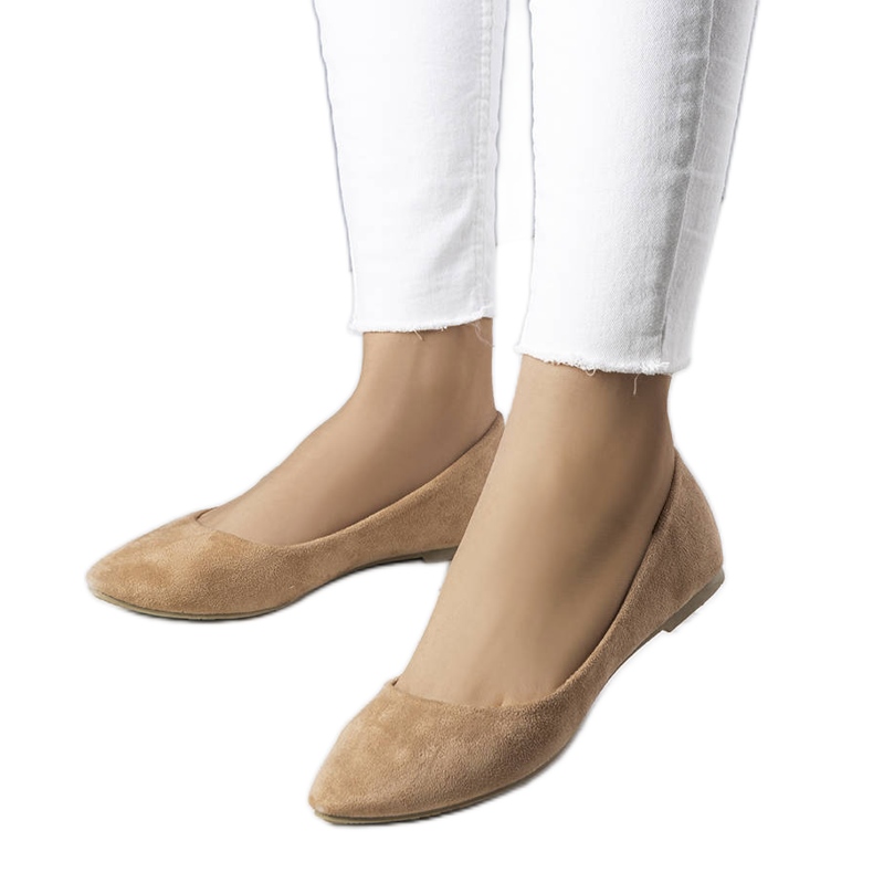 PA1 Beige Ballerinas aus Öko-Wildleder von Logan