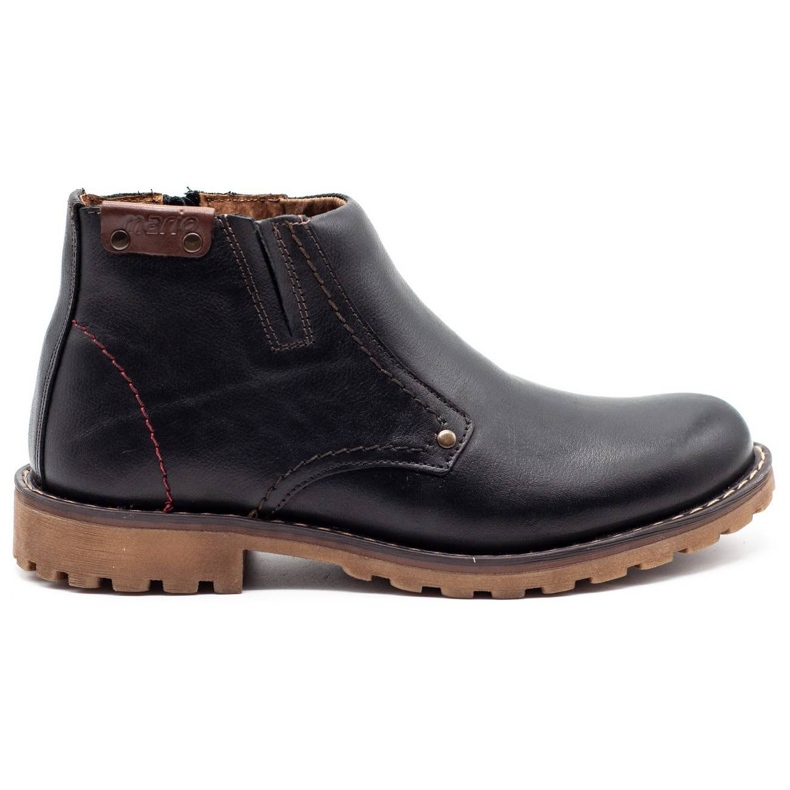 Mario Pala Schneestiefel 815 schwarz genarbt mit braun