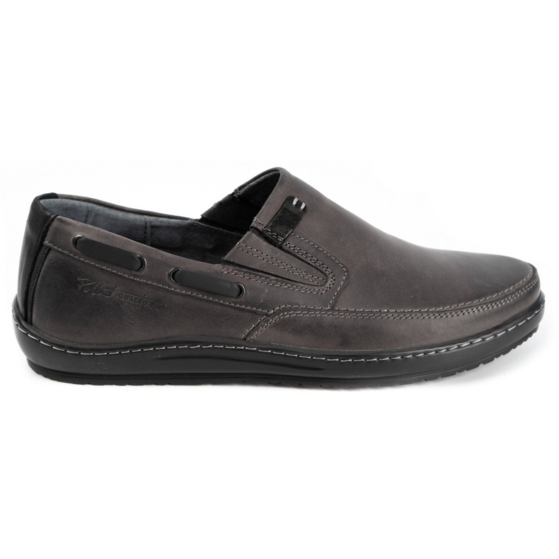 Polbut Leder Herren Mokassins Schuhe J68/2 grau