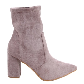 PA1 Natalie Khaki Wildleder-Stiefel mit Absatz beige