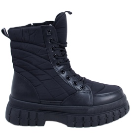 PA1 Flache Schnürboots Barkin Negro schwarz