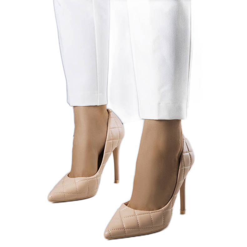 Lore beige gesteppte High Heels