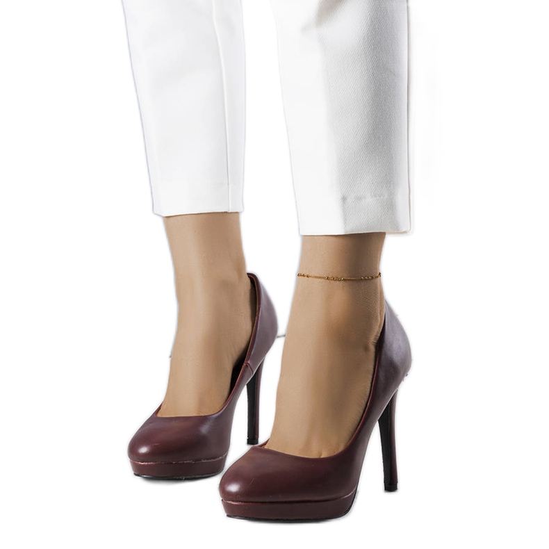 PA1 Bordeauxrote Pumps mit hohem Absatz von Santino