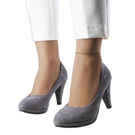 PA1 Graue Pumps mit hohem Absatz von Freya