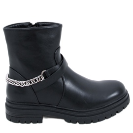 BM Cindy Schwarze Stiefeletten mit Kette
