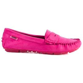 Damen Wildleder Loafer Shelovet elastisch fuchsia rosa