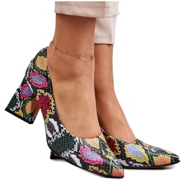 Lewski Shoes Lederpumps im Schlangenmuster Left Shoes 3277 Mehrfarbig