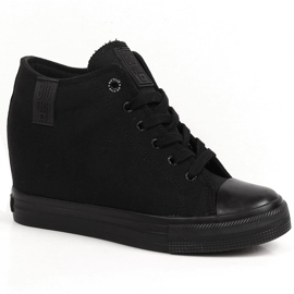 Schwarze Damen-Sneaker mit Keilabsatz Big Star LL274034