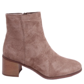 Klassische Wildlederstiefel Natina Khaki beige