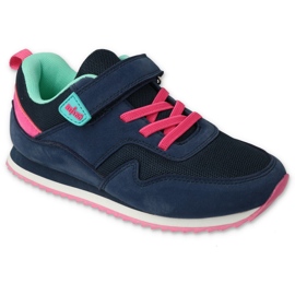 Befado Kinderschuhe 516Y215 marineblau rosa