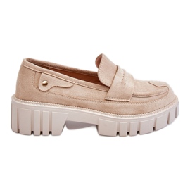 Damen-Slipper aus Veloursleder Beige Fiorell