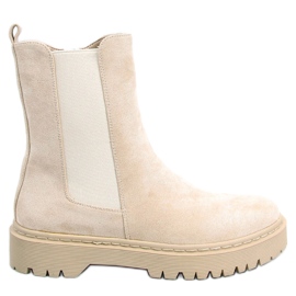 BM Kiely Beige hohe Stiefel