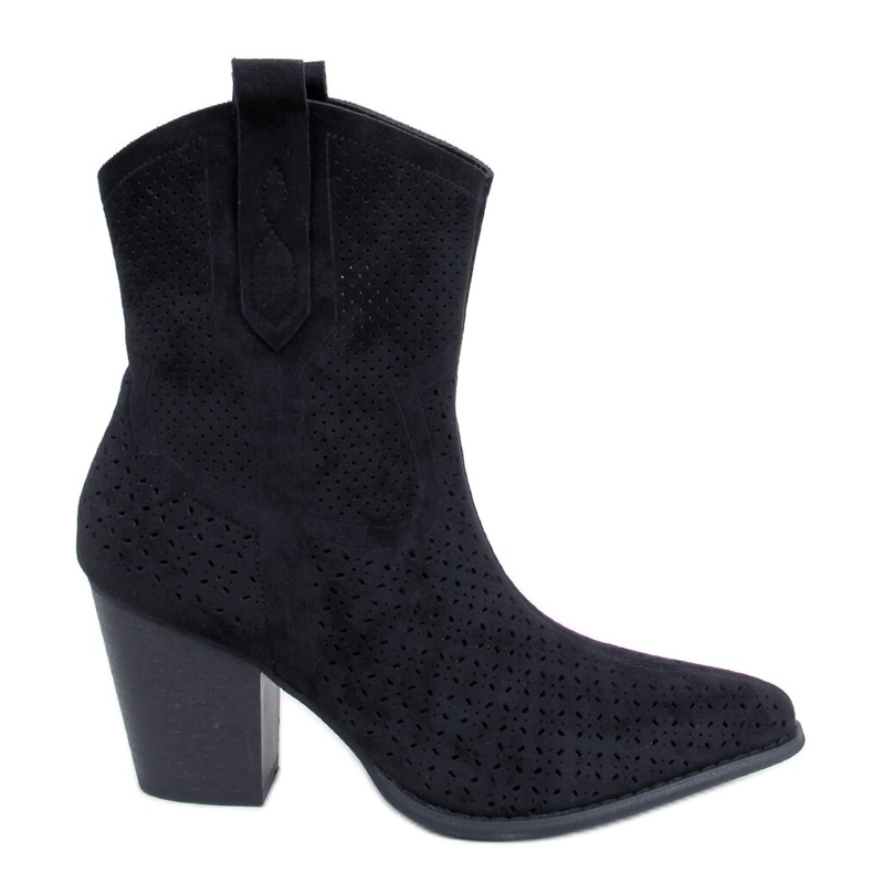 BM Douglas Schwarze durchbrochene Cowboystiefel