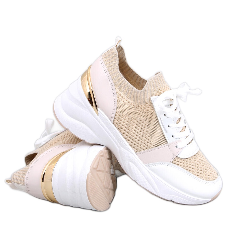 BM Davis Beige Keil Turnschuhe