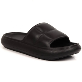 Schwarze gesteppte Plateau-Slipper für Damen Vinceza 48800